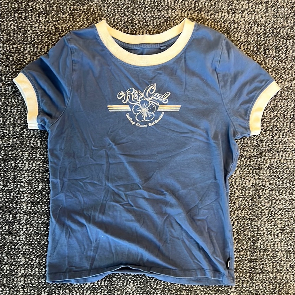 Rip Curl Blue and White Short Sleeve Tee